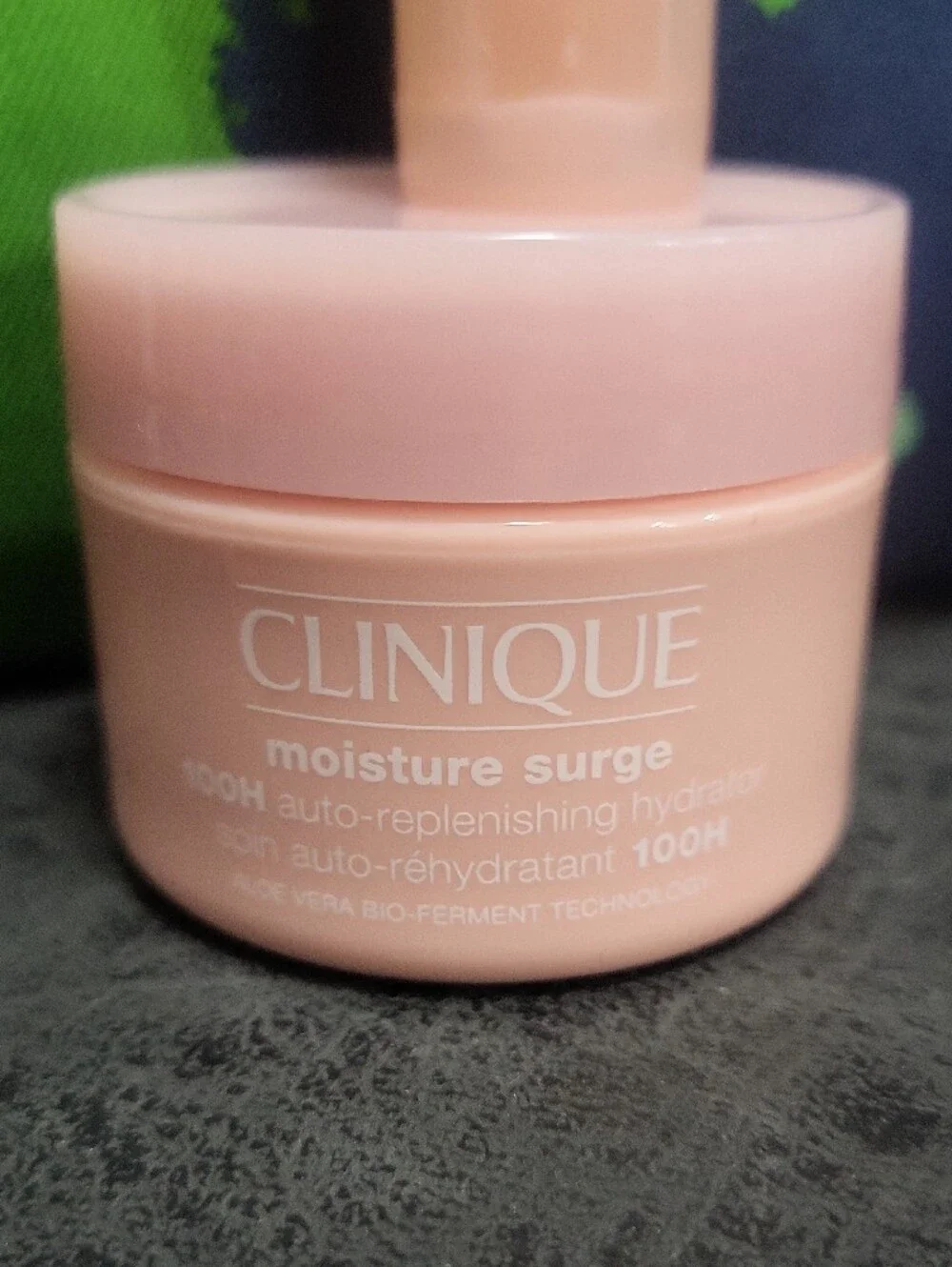 Clinique Green and Navy Floral Cosmetic Pouch with Pink Skincare Duo